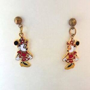 Vintage Disney Minnie Mouse Dangling Pierced Earrings